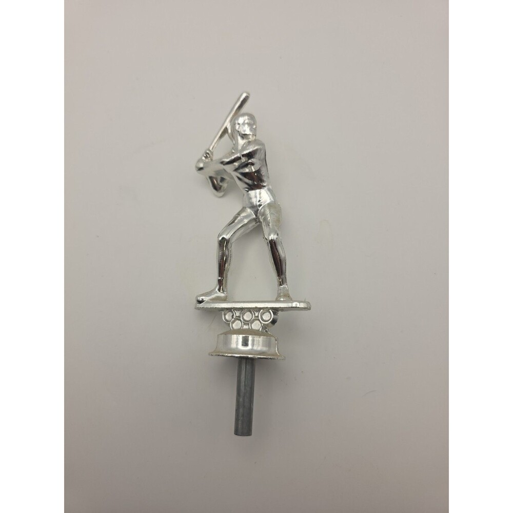 7" - Female Baseball/Softball Player Up To Swing Silver Metal Trophy Topper